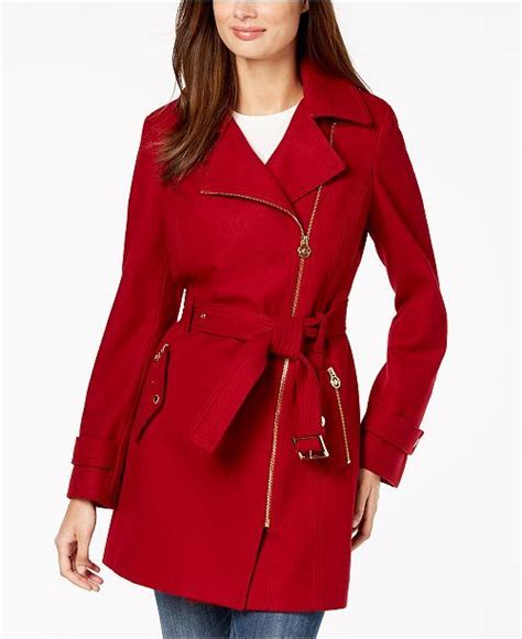 michael kors red coat women's|michael kors women's fitted jackets.